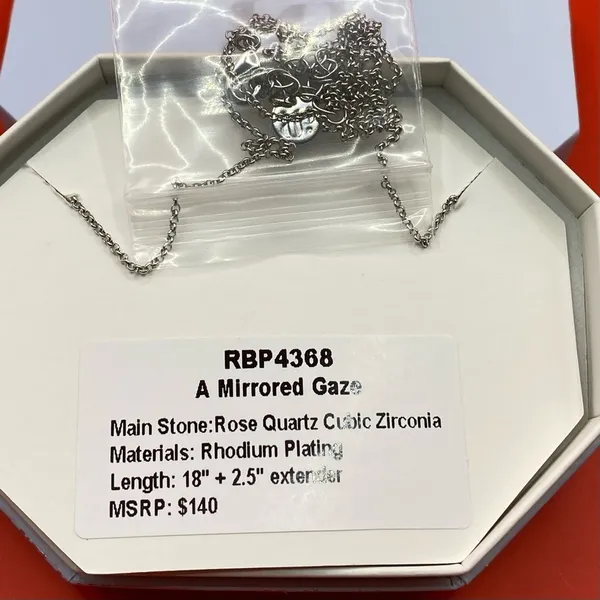 Bomb Party Necklace RBP4368 “A Mirrored Gaze” Cubic Zirconia on Rhodium NWT - Image 3