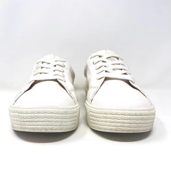 Steve Madden Toliver White Perforated Lace Up Platform Sneaker Size 8 - Image 2