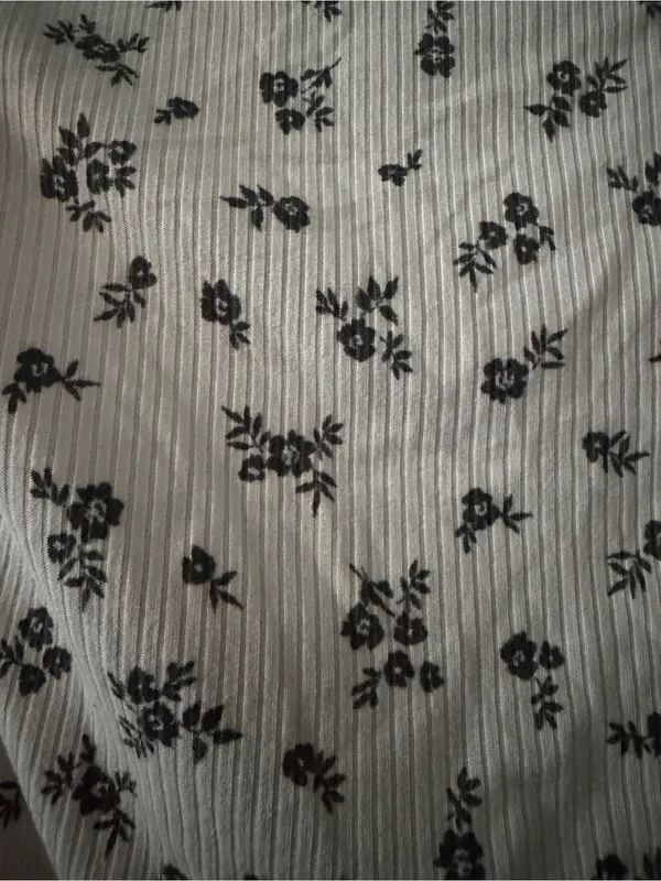Floral Ribbed Tie Front Top Medium Cottagecore Fairycore Boho - Image 6