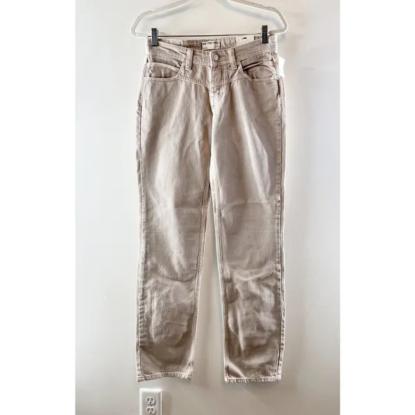 Free People We The Free Shelby Low-Rise Boyfriend Jeans Ocean Pearl Tan 26 - Image 2