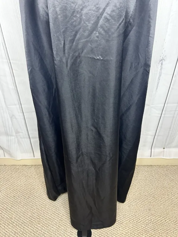Vince Camuto Black Satin Slip Maxi Dress Sz L V-Neck Strappy Sleeveless - Image 3