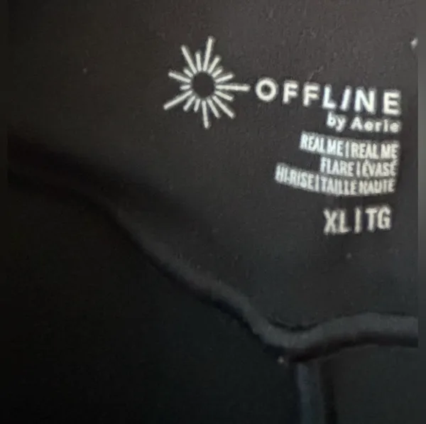 OFFLINE by Aerie Real Me High Rise Flare Leggings Solid Black Women’s L - Image 3
