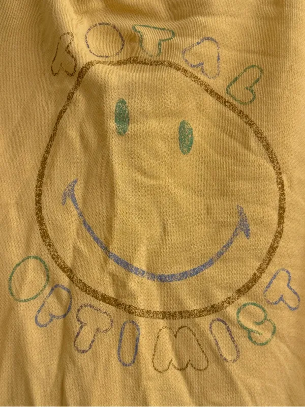 Aerie Butter Yellow Smiley® Total Optimist Down-To-Earth Crew Sweatshirt - M - Image 2