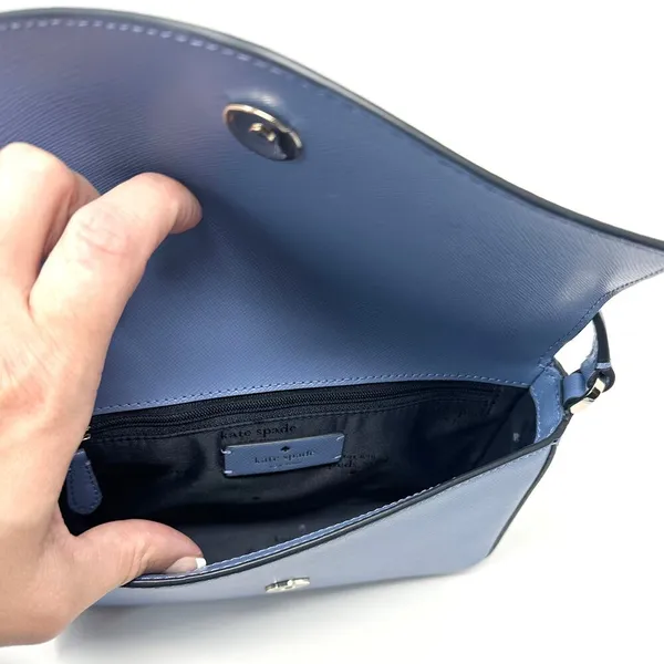 Kate Spade Sadie Envelope Crossbody Purse in Fresh Blueberry Leather k7378 - Image 4
