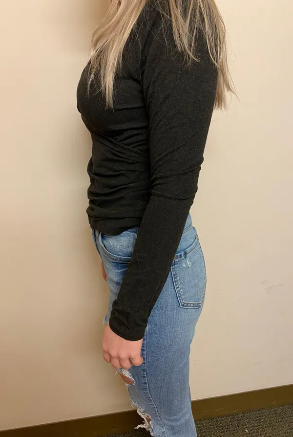 Dark Grey Long Sleeve Top Gray Size M - Image 2