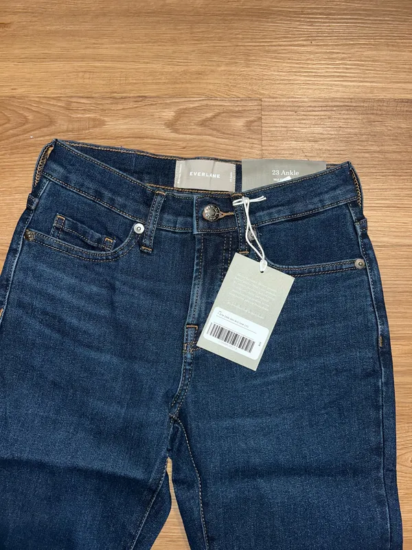 Everlane 23 Ankle Mid Rise Skinny Jeans Size 23 Dark Wash - Image 2