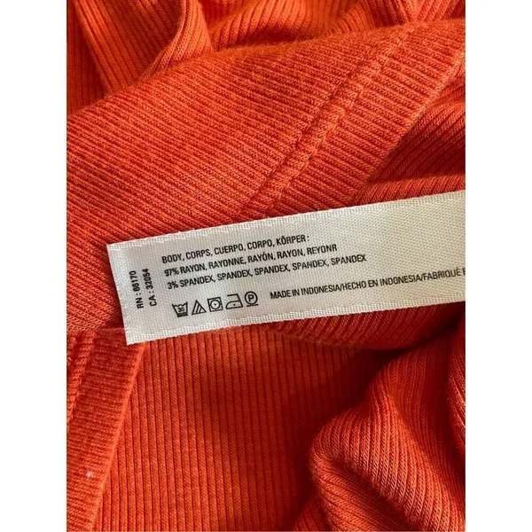 Anthropologie Saturday Sunday Stretchy Soft Knit Orange Red Tee‎ Shirt Sz XS - Image 5