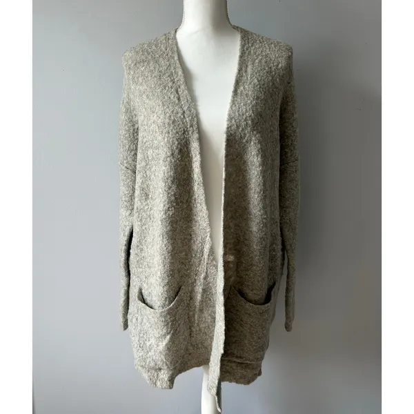 Free People Wool Blend Cardigan Duster Pullover Pockets Longline Size XS - Image 2