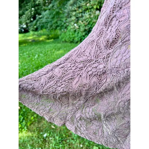 Free People Maisie Tunic Tank Blush M Crochet Keyhole Lace Swing Top Peplum - Image 2