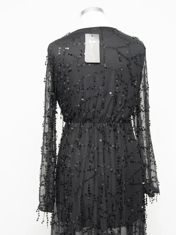 Miss Ord Sequin - Embellished Sheer Mesh Evening Gown - Image 13