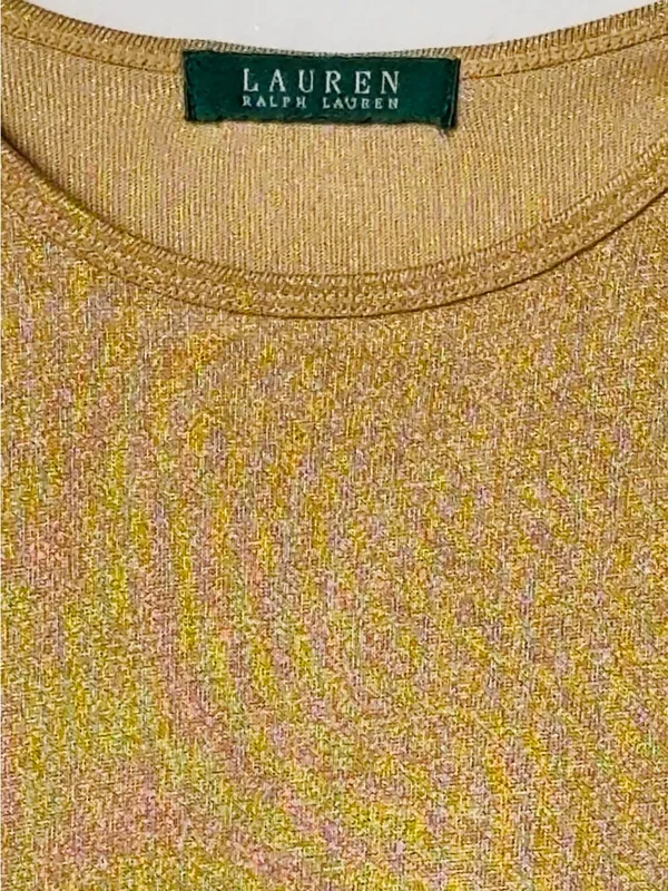 Lauren Ralph Lauren Blouse Gold Metallic T-shirt women Round neck - Image 4