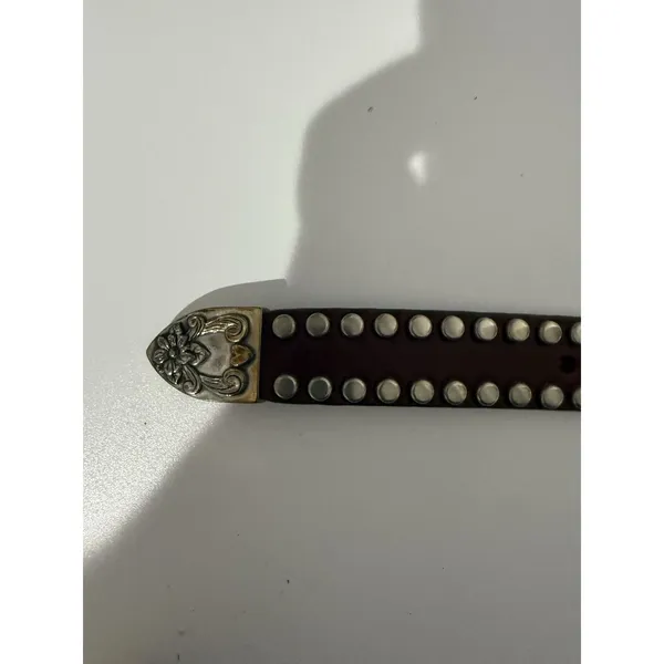 Western Studded Belt San Juan Creek Brown Leather Silver Stamped‎ 35" Sz 30 - Image 13