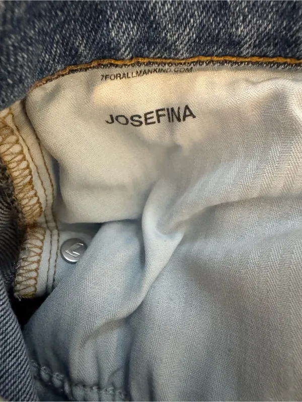 NWOT 7 For All Mankind Luxe Vintage Distressed Ripped Josefina Denim Jeans Sz 24 - Image 7