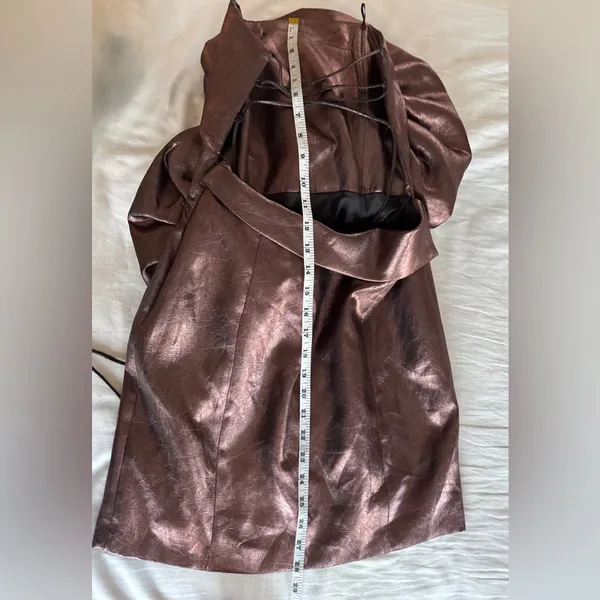 Zara Bloggers Fave Metallic Voluminous Flower Strapless Mini Dress Size Small - Image 15