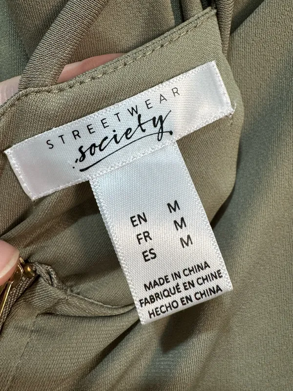 Green Streetwear Society Strappy Midi Dress Size M EUC - Image 6