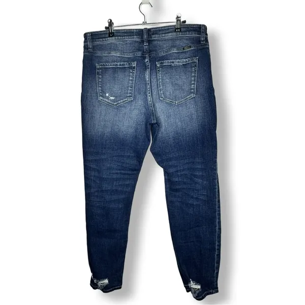 Womens KANCAN “Alena” Mid Rise Slim Cut Boyfriend Jeans Dk Blue Wash Sz 11/29 - Image 2
