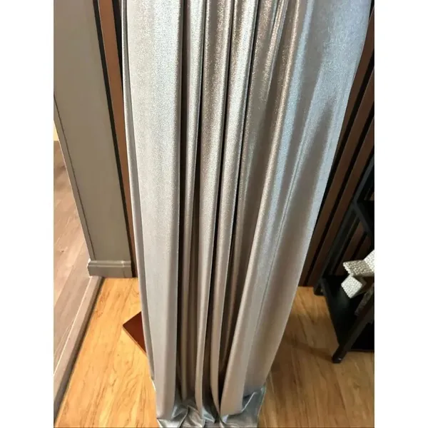 David Meister silver sparkly evening gown dress size 6 long maxi prom homecoming - Image 3