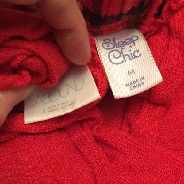 Womens 2Pc plaid pj top & pants set Red Size Small/Medium - Image 8