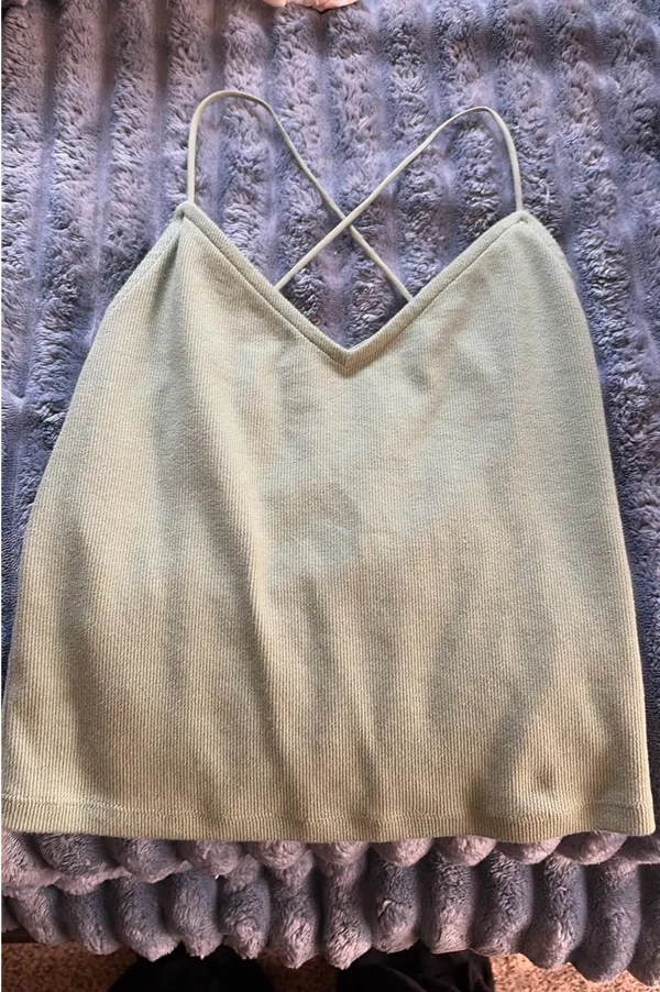 American Eagle Green Tank Top Criss-Cross - Image 3