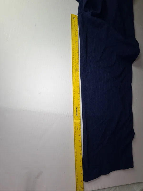 Lioness Navy Pinstripe Wide Leg Trousers - Image 3