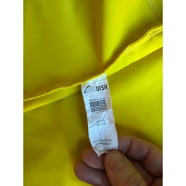 SwingDish Sleeveless Golf Polo Top Size Small Bright Yellow Quarter Zip Stretch - Image 5