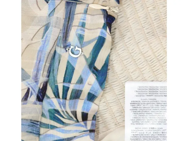 NWT Guess Sleeveless Gaelle Crop Top W5GH74WH9Z2 Fiji Palm Print Blue Multi M - Image 9