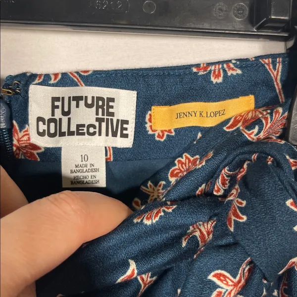 Future Collective Jenny K Lopez Womens Blue Floral Midi Skirt 10 - Image 3