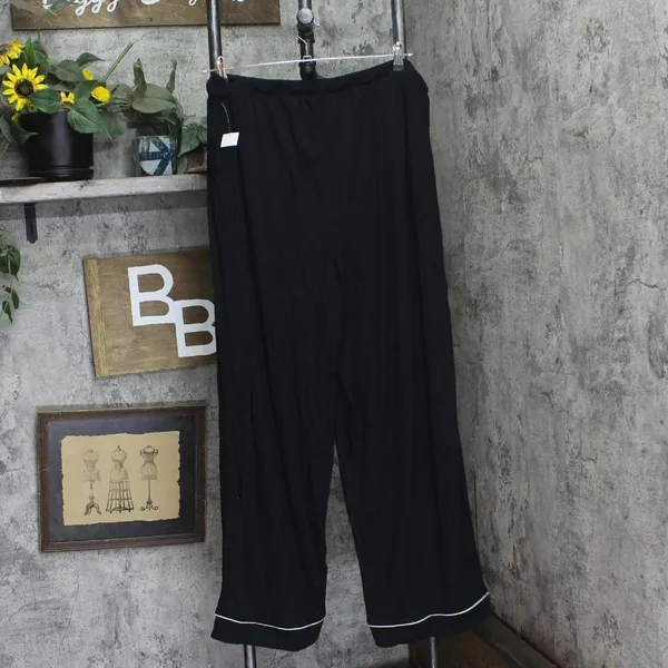 NEW State of Day Womens Ribbed Piper Pajama Pants Black 3X - Image 2