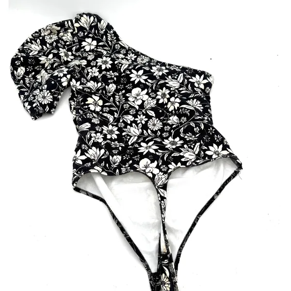 Free People Somthin Bout You Black & White Floral Bodysuit NWT Size Small - Image 6