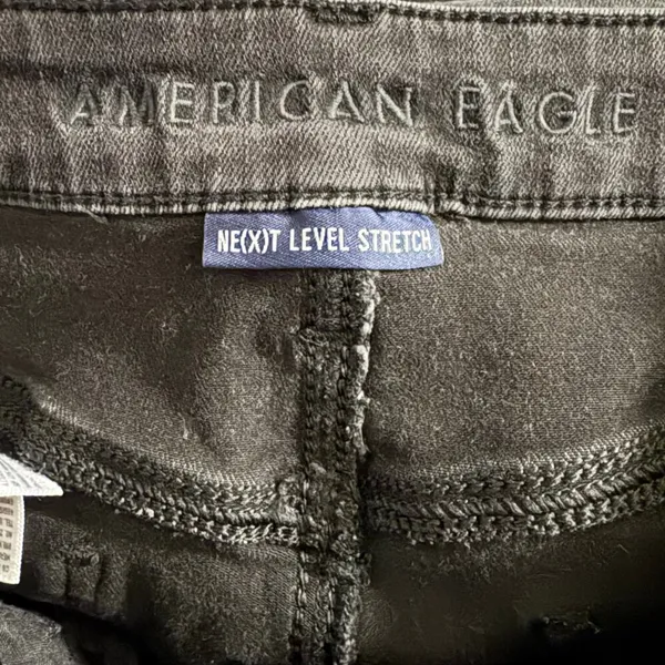 American Eagle Next Level Stretch Distressed High Rise Jegging 10 Regular Black - Image 3