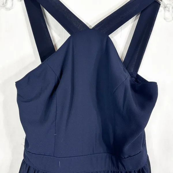 Lulus‎ Small Dress Navy Blue Maxi Floor Length Sleeveless Chiffon Zip Lined 184 - Image 4