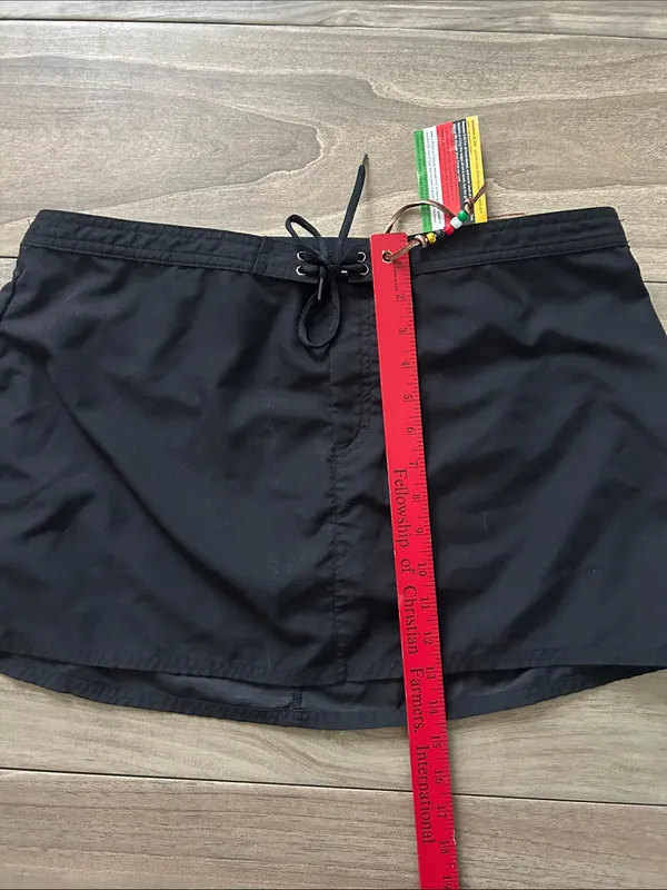 Black Drawstring Swim Skirt - Image 7