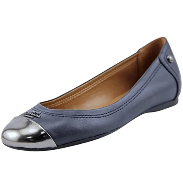 Coach Flats‎ Women's Black Mirror Metallic Chelsea Cap Toe Classic Sophisticated - Image 3