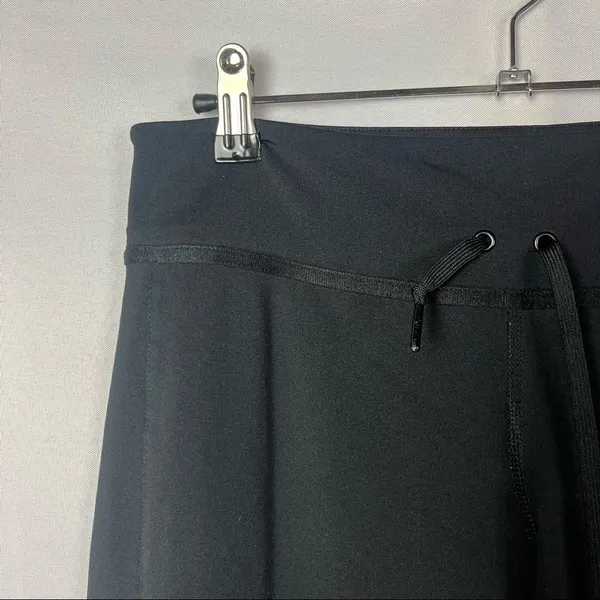 Adidas‎ Black Wide Leg Mid Rise Athletic Pants M - Image 3