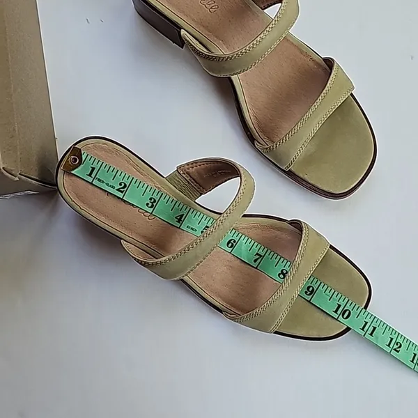 Madewell Leather Pale Lichen The Saige Double Strap Slide‎ Heel Sandals Size 10 - Image 8