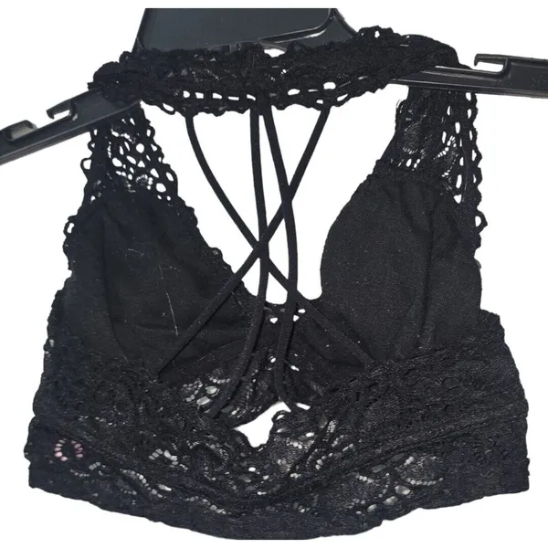 t Lace Bralette High Neck Crisscross‎ Back Sexy Lingerie Top - Image 2