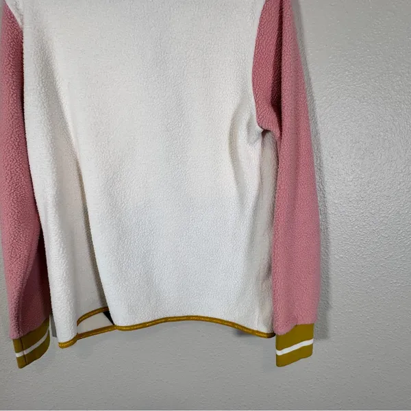 Kari Traa White Pink Fleece Colorblock Full Zip Sweater Womens M Fall Casual - Image 2