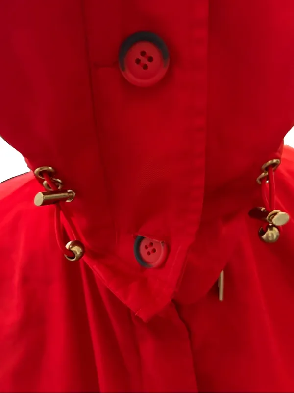 Stanner red trench coat tunnel neck with removable snap collar - Image 2
