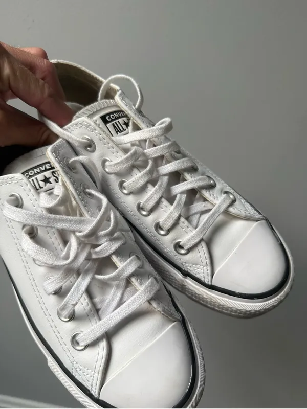 Converse Chuck Taylor All Star Lift Platform Leather Women Low Top Shoe White 6 - Image 6