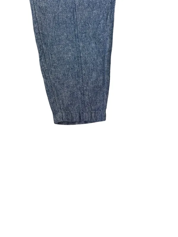 Old Navy women's straight taper high rise blue elastic waist pants size small - Image 6