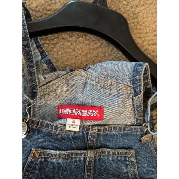Vintage Union Bay Denim Jeans Bib Overalls Carpenter Blue Mens Size S - Image 14