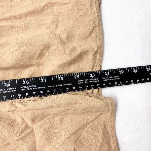American Eagle Oversized Button Down Women Size XXL Tan‎ Linen Blend Boho Shirt - Image 2
