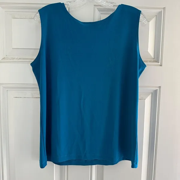 C&C Studio Women’s Stretch Knit Sleeveless Top Size Large Blue - Image 7