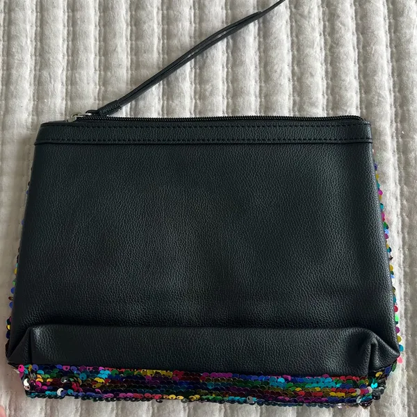 victoria’s secret | rainbow sequin makeup bag clutch NEW - Image 3