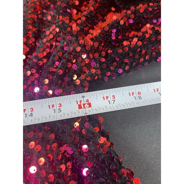 Motel Red & Burgundy Sequin Long Sleeve Romper Women’s M Deep V Party Club - Image 10