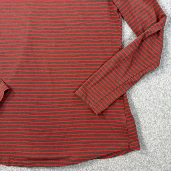 Lole Women's Medium Red Brown Striped Long Sleeve Top Cutout Back Active - Image 2