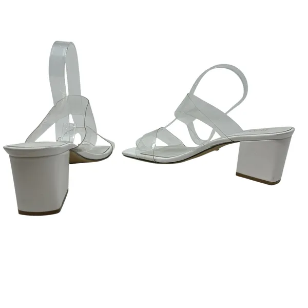 Raye Bardot Heel Slide Strap Sandal Block Clear White Size‎ US 9 - Image 8