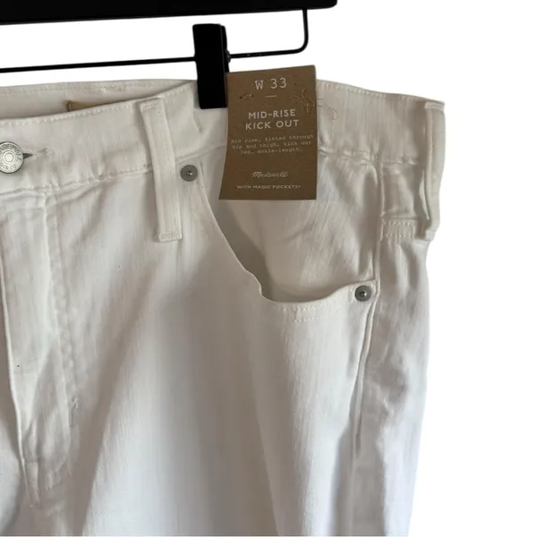 Madewell Mid-rise Kick Out Crop‎ Jeans White 33 - Image 13