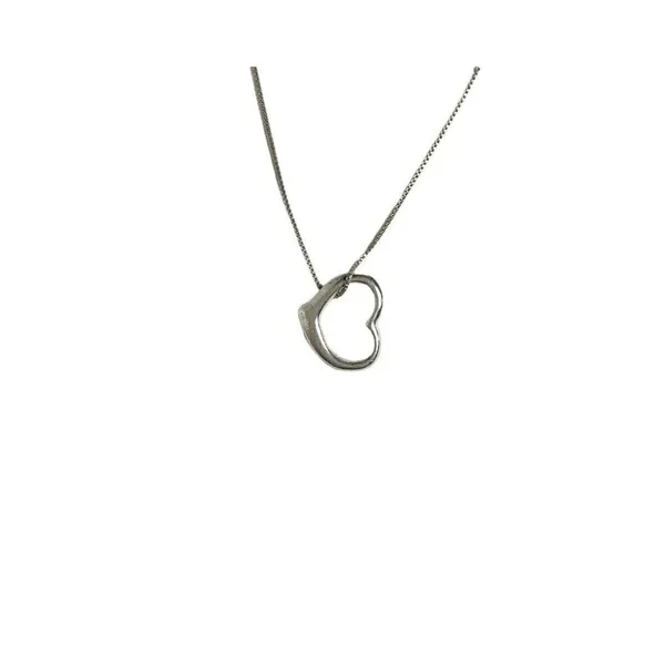Necklace stainless‎ Silver tone heart 18 inch lobster claw adjustable clasp - Image 3