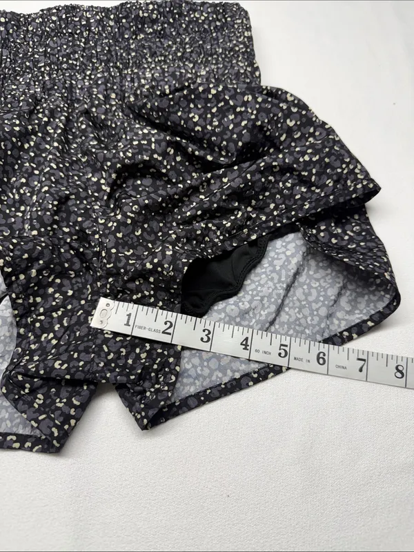 FP Movement by Free People Black Floral Smocked High-Waist Shorts - Image 4